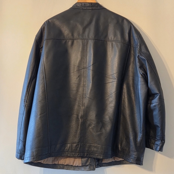 Danier Men's Leather Biker Boho Black Moto Hippie Zip Fall Winter Jacket Sz 3XL - Picture 10 of 14